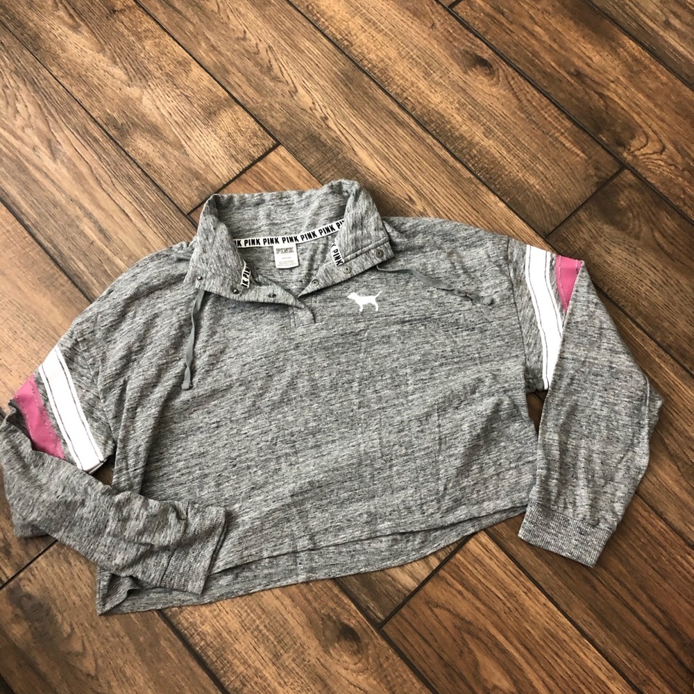 PINK Victoria secret long sleeve cropped polo shir